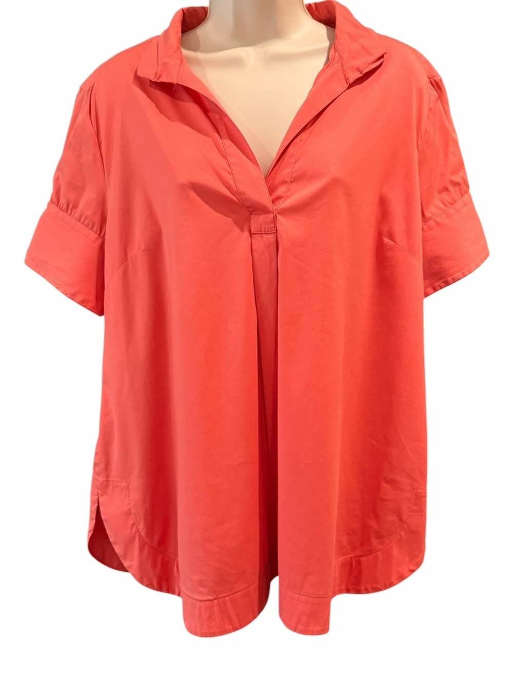 Piazza Sempione Women’s Coral Short-Sleeve V-Neck Tunic IT 46 / US Large
